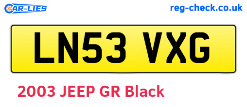LN53VXG are the vehicle registration plates.