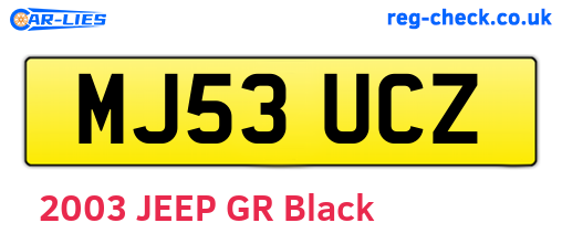 MJ53UCZ are the vehicle registration plates.