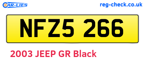 NFZ5266 are the vehicle registration plates.