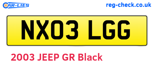 NX03LGG are the vehicle registration plates.