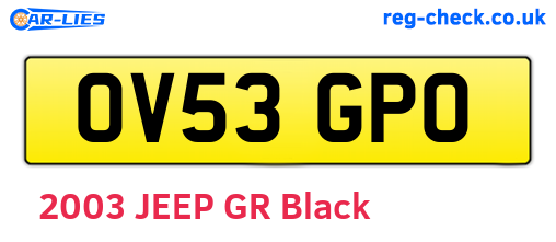 OV53GPO are the vehicle registration plates.