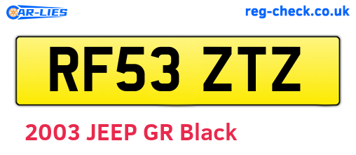 RF53ZTZ are the vehicle registration plates.