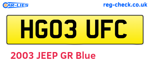 HG03UFC are the vehicle registration plates.