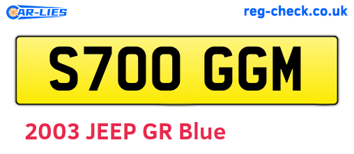 S700GGM are the vehicle registration plates.