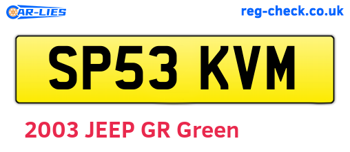 SP53KVM are the vehicle registration plates.