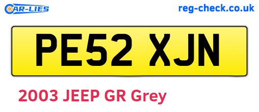 PE52XJN are the vehicle registration plates.