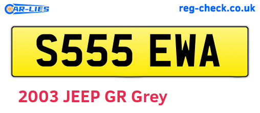 S555EWA are the vehicle registration plates.