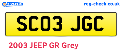 SC03JGC are the vehicle registration plates.