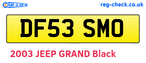 DF53SMO are the vehicle registration plates.