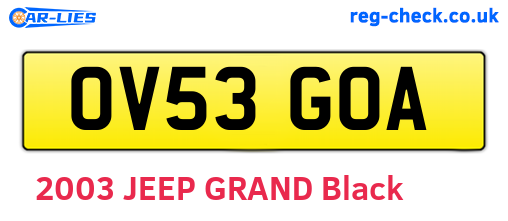 OV53GOA are the vehicle registration plates.