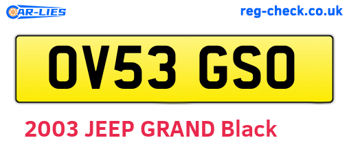 OV53GSO are the vehicle registration plates.