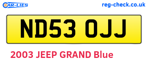 ND53OJJ are the vehicle registration plates.