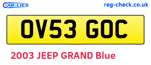 OV53GOC are the vehicle registration plates.
