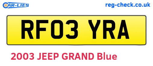 RF03YRA are the vehicle registration plates.