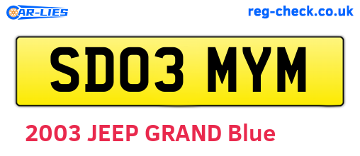 SD03MYM are the vehicle registration plates.