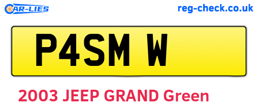 P4SMW are the vehicle registration plates.