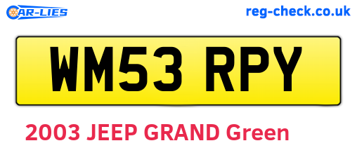 WM53RPY are the vehicle registration plates.