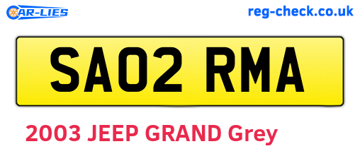 SA02RMA are the vehicle registration plates.