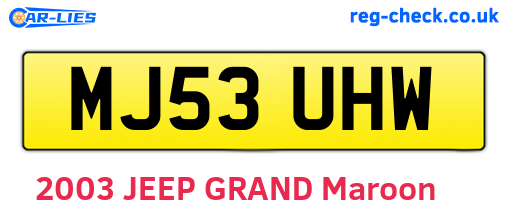 MJ53UHW are the vehicle registration plates.