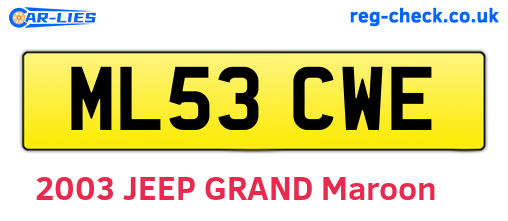 ML53CWE are the vehicle registration plates.
