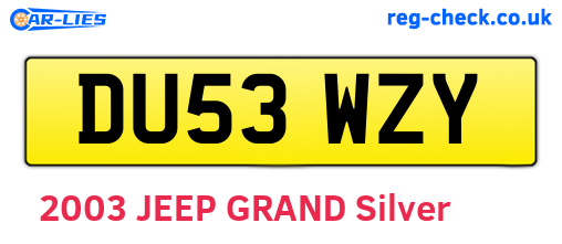 DU53WZY are the vehicle registration plates.