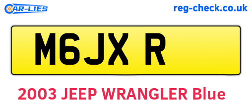 M6JXR are the vehicle registration plates.
