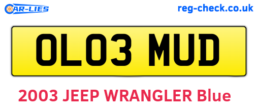 OL03MUD are the vehicle registration plates.