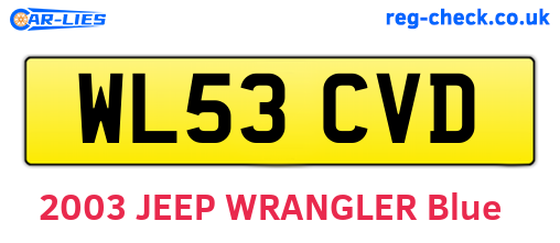 WL53CVD are the vehicle registration plates.