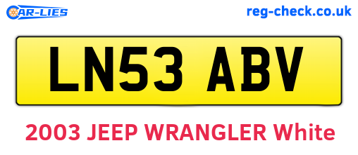 LN53ABV are the vehicle registration plates.