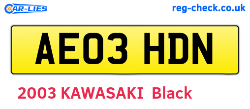 AE03HDN are the vehicle registration plates.