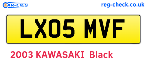 LX05MVF are the vehicle registration plates.