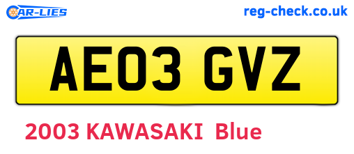 AE03GVZ are the vehicle registration plates.