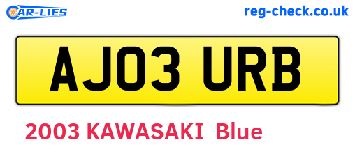 AJ03URB are the vehicle registration plates.