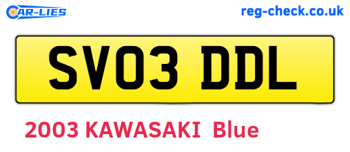 SV03DDL are the vehicle registration plates.