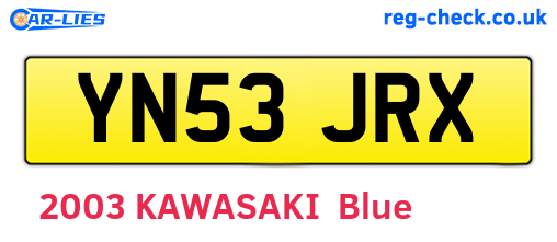 YN53JRX are the vehicle registration plates.