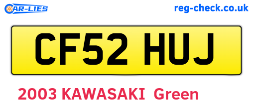 CF52HUJ are the vehicle registration plates.