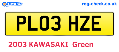 PL03HZE are the vehicle registration plates.