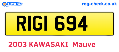 RIG1694 are the vehicle registration plates.
