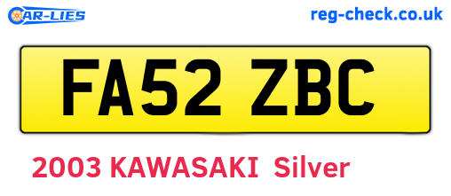 FA52ZBC are the vehicle registration plates.