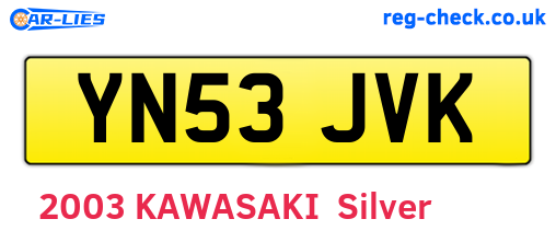 YN53JVK are the vehicle registration plates.