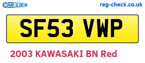 SF53VWP are the vehicle registration plates.