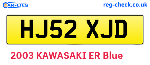 HJ52XJD are the vehicle registration plates.