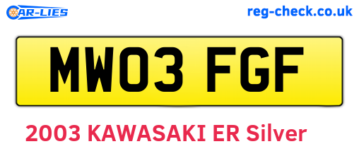 MW03FGF are the vehicle registration plates.