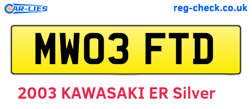 MW03FTD are the vehicle registration plates.