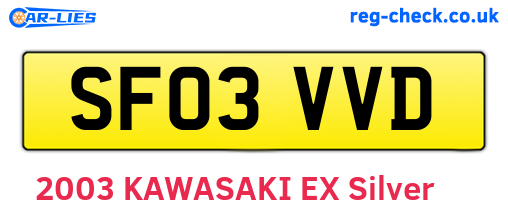 SF03VVD are the vehicle registration plates.