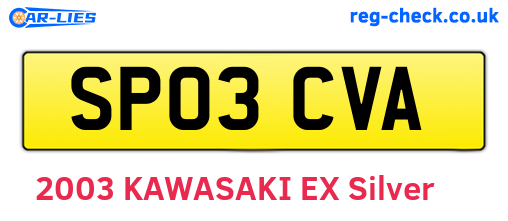 SP03CVA are the vehicle registration plates.