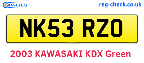 NK53RZO are the vehicle registration plates.