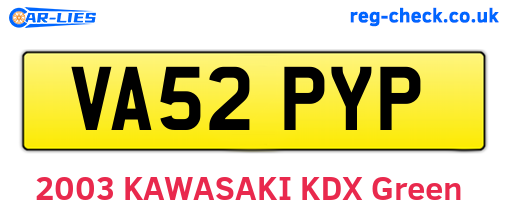 VA52PYP are the vehicle registration plates.