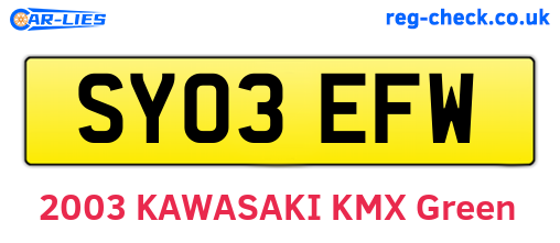 SY03EFW are the vehicle registration plates.