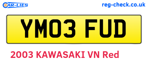 YM03FUD are the vehicle registration plates.
